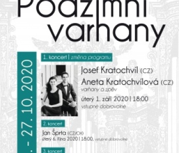 ZMĚNA PROGRAMU – ZAHAJOVACÍ KONCERT FESTIVALU PODZIMNÍ VARHANY 2020