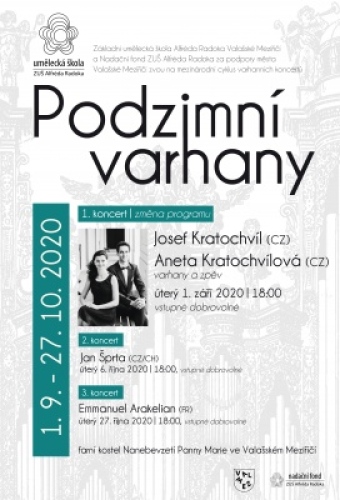 ZMĚNA PROGRAMU – ZAHAJOVACÍ KONCERT FESTIVALU PODZIMNÍ VARHANY 2020